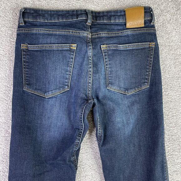 DU/ER Jeans Women’s 26X29 Blue Slim Straight Low Rise Dark Denim Stretch - Picture 4 of 13